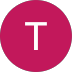 White letter T centered on a magenta circular background.